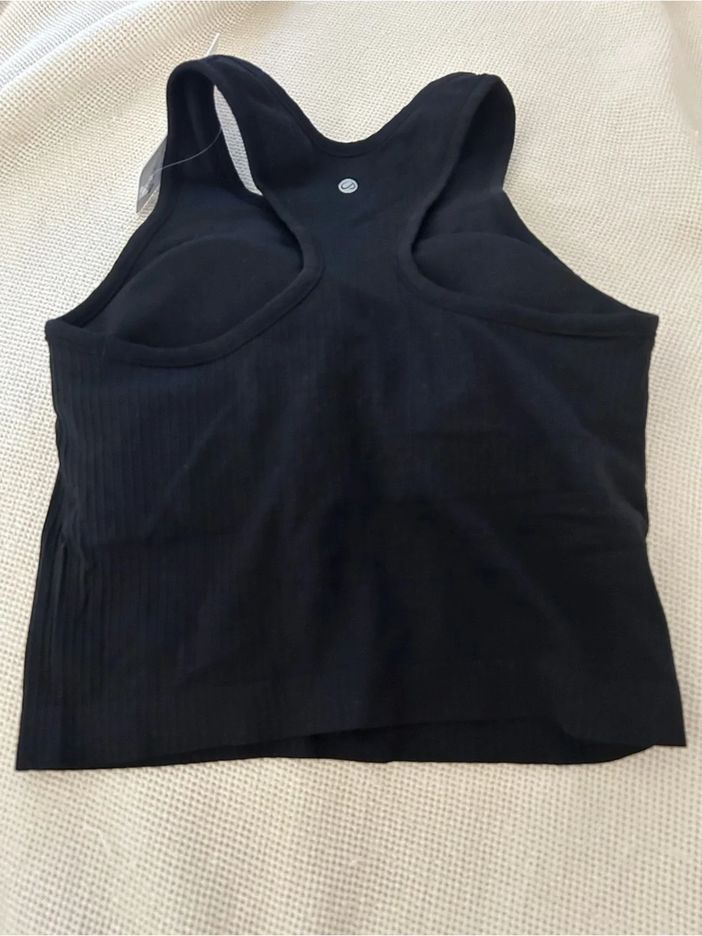 CRZ YOGA Seamless Ribbed High Neck Crop Tank Tops Sports Bra, Black, Small, NWT - Picture 4 of 8